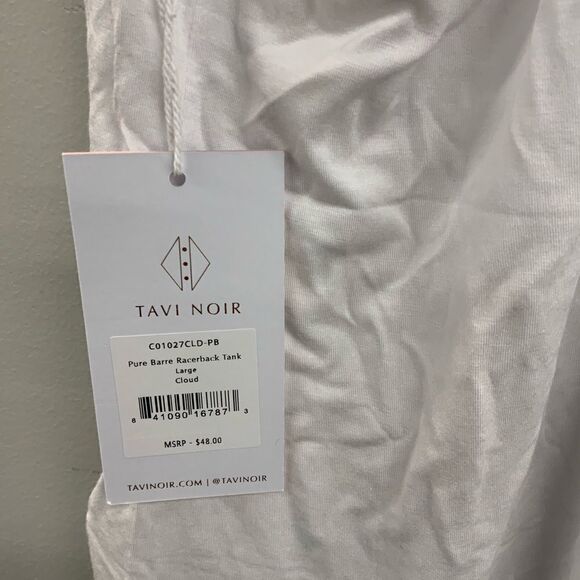 New Women’s Pure Barre Tavi Noir Racerback Tank Cloud Large - Picture 3 of 3